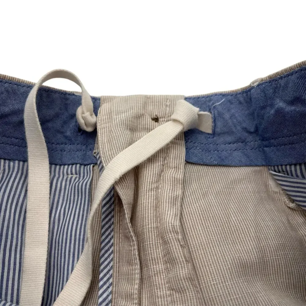 Banana Republic men’s linen pin striped straight leg trousers pants